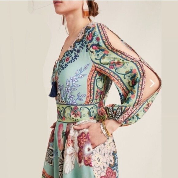 FARM Rio Anthropologie Caversham Floral Dress Romper XS X- Small - Picture 4 of 4